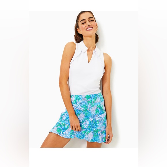 Lilly Pulitzer Luxletic Zadora Skort Las Olas Aqua Strong Current Sea Size XL - Picture 9 of 10